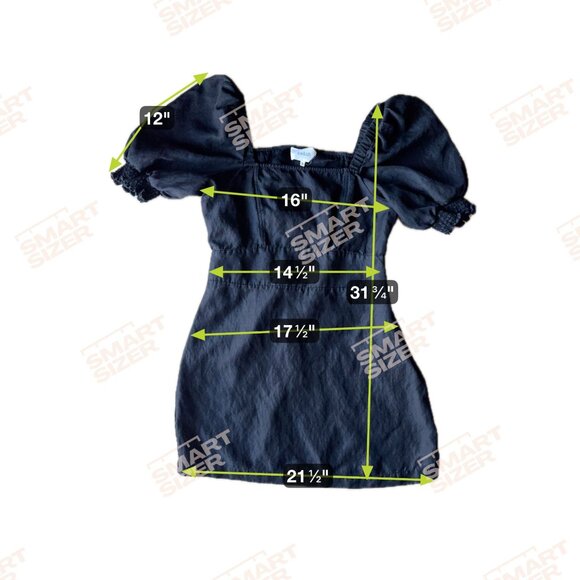 Ba&Sh Bash Mini Dress Women L Viscose Linen Puff Sleeve Square Neck Cut Out Back - Picture 2 of 8